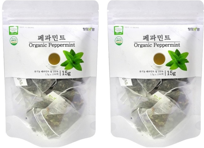 힐링앤팜 유기농 페퍼민트, 1.5g, 10개입, 2개