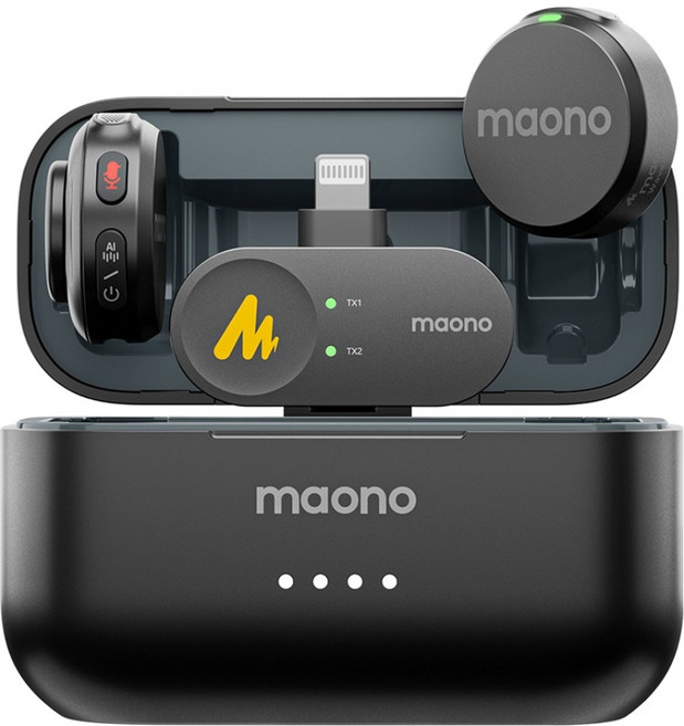 마오노 유튜브 브이로그 방송용 강의용 촬영용 무선 마이크 듀얼 라이트닝 타입, Wave T5