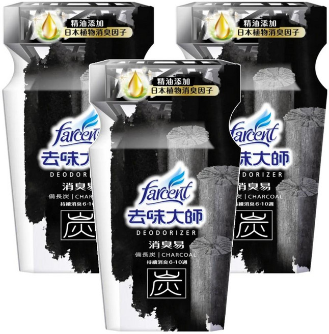farcent 花仙子 去味大師 消臭易 備長炭, 350ml, 3瓶