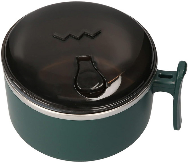 大容量304不鏽鋼泡麵碗, 深綠色, 1個