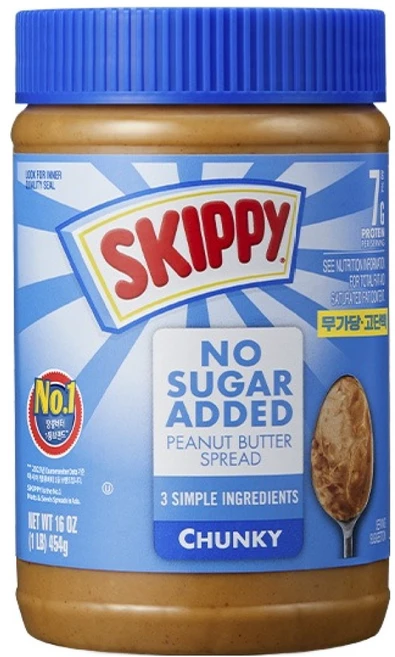 스키피 땅콩버터 노슈거에디드 청크, 454g, 1개 - 쿠팡