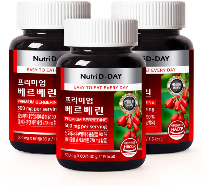 뉴트리디데이 프리미엄 베르베린, 60정, 3개