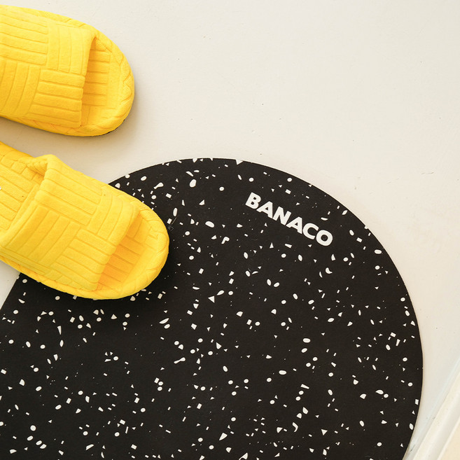 바나코 스플래쉬 풋매트 빨아쓰는 규조토 발매트, BLACK