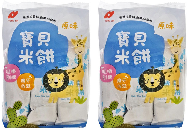 TONG JIH 統記食品 寶貝米餅 原味, 50g, 2包