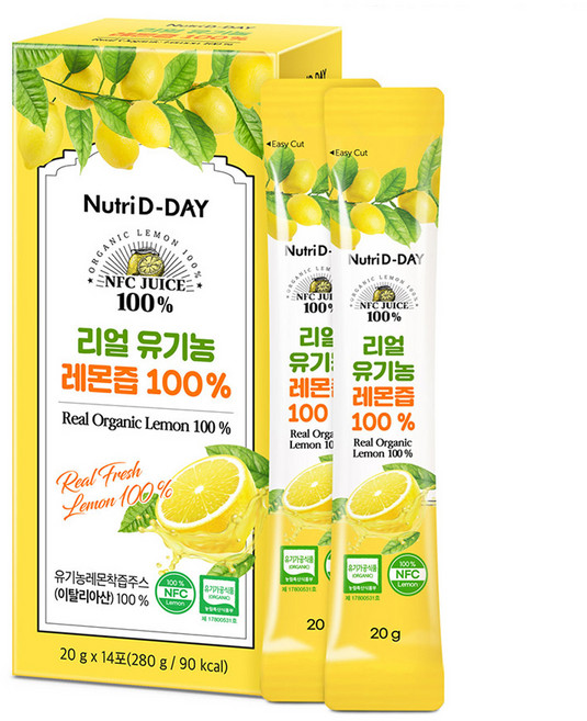 뉴트리디데이 리얼 NFC 유기농 레몬즙 14p, 280g, 1개