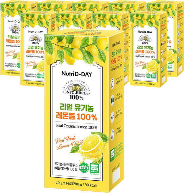 Nutri D-DAY NFC檸檬汁隨身包 14條入, 280g, 9個