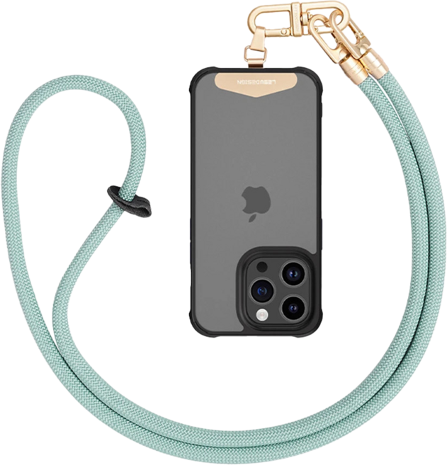 手機掛帶吊繩 斜掛款 附金屬夾片, 蒂芙尼藍, 1個