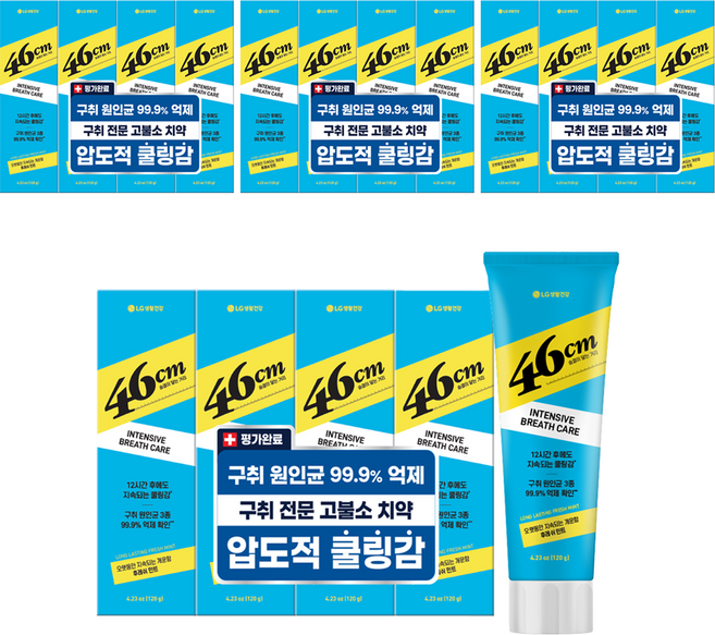 페리오 46cm 1450 고불소 치약 구취케어 후레쉬 민트, 120g, 16개