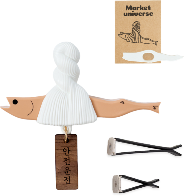 마켓유니버스 액막이명태 차량용 디퓨저, 1개, 클린코튼(안전운전 브라운)