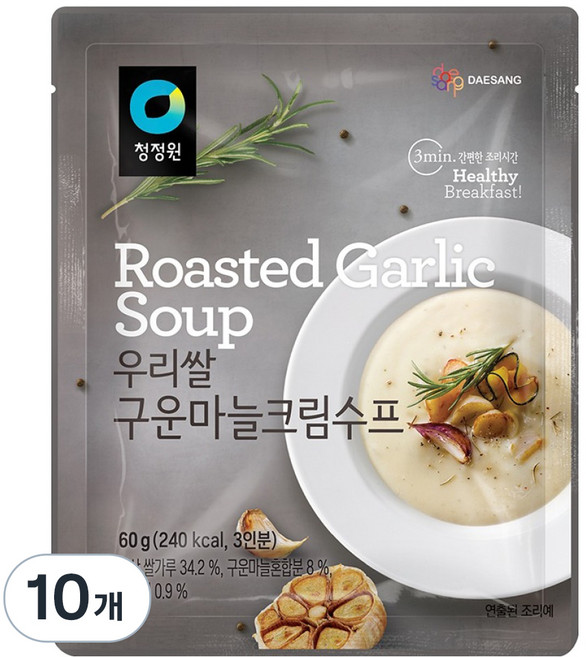 청정원 우리쌀 구운마늘크림수프, 60g, 10개