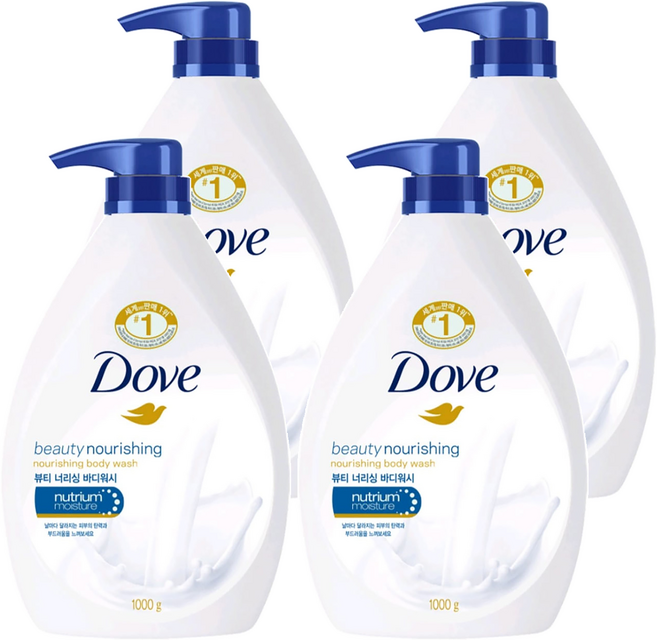 Dove 多芬 滋養柔嫩沐浴乳, 1kg, 4瓶