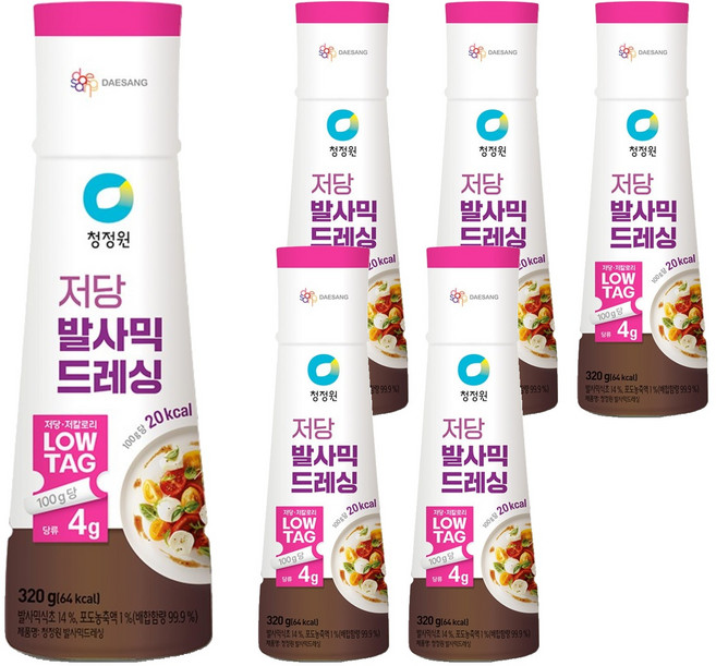 청정원 저당 발사믹 드레싱, 320g, 6개