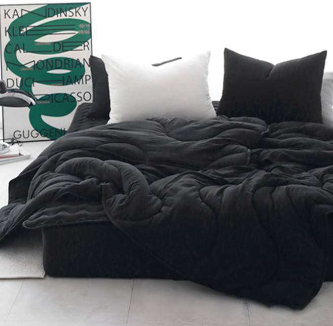 베이직톤 국내산 세미마이크로 웨이브 사계절 옥수수솜 차렵이불 세트