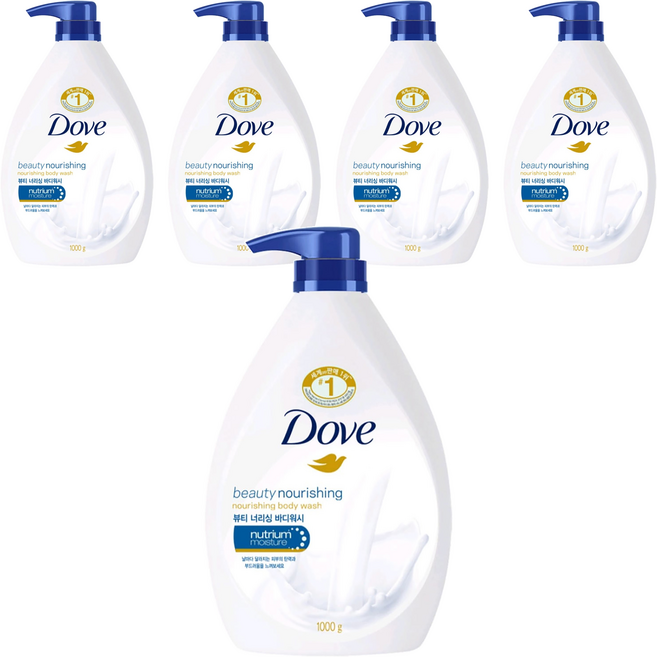 Dove 多芬 滋養柔嫩沐浴乳, 1kg, 5瓶