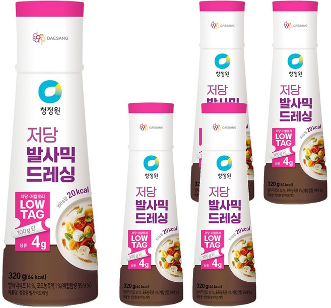 청정원 저당 발사믹 드레싱, 320g, 5개