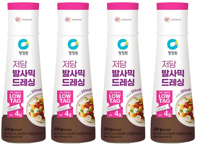 청정원 저당 발사믹 드레싱, 320g, 4개
