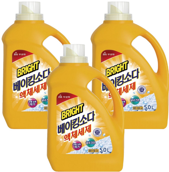 무궁화 브라이트 베이킹소다 액체세제, 5L, 3개
