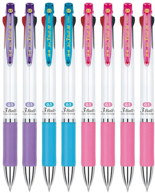 JAVAPEN ZETT 3色 M 原子筆 0.5mm 4款, 紫色, 藍色, 粉紅色, 隨機出貨, 2套