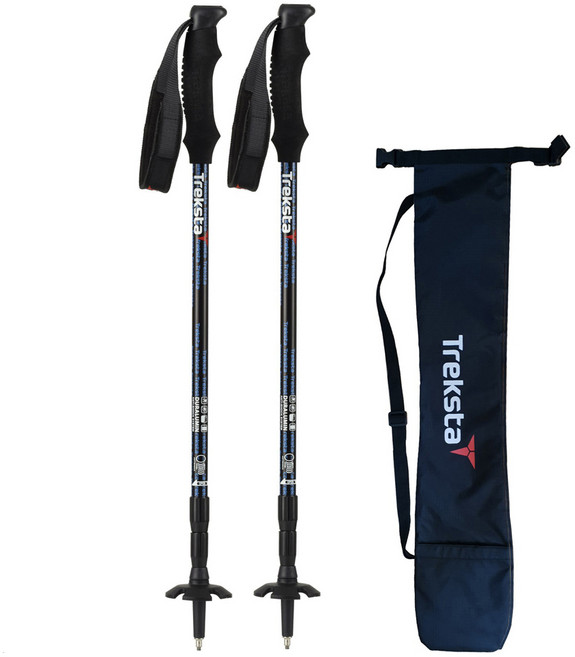 트렉스타 어코드 3단 등산스틱 2p + 케이스, 블랙블루, 1세트