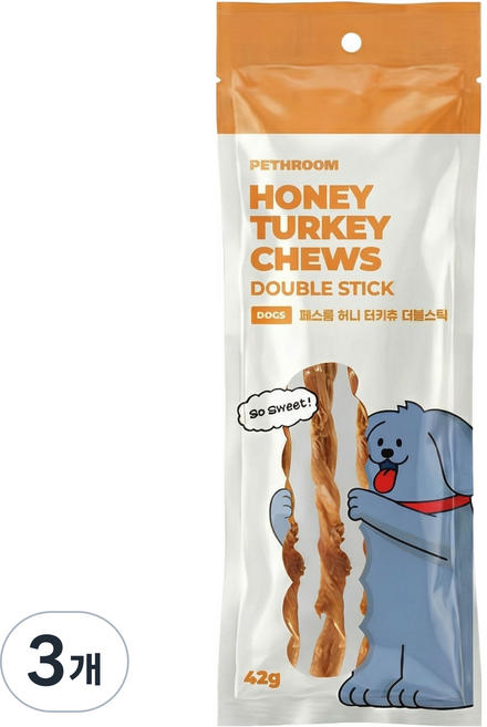 페스룸 강아지 허니 터키츄, 42g, 3개, 혼합맛(칠면조/마누카꿀)