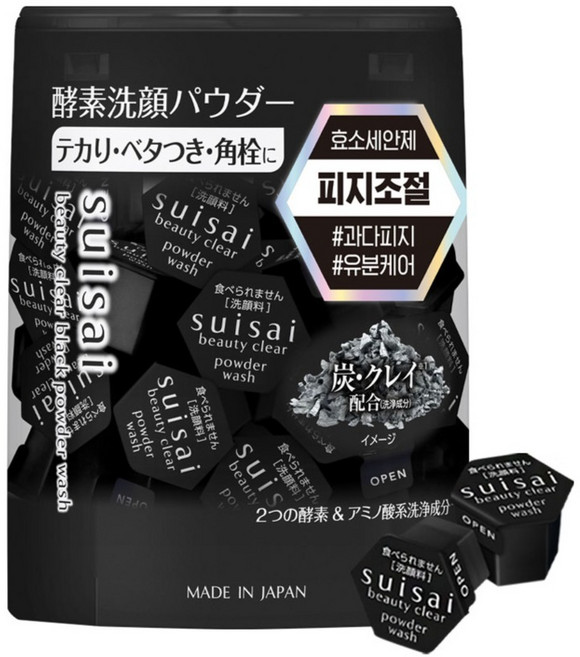 수이사이 뷰티 클리어 블랙 파우더 워시 32p, 12.8g, 1개