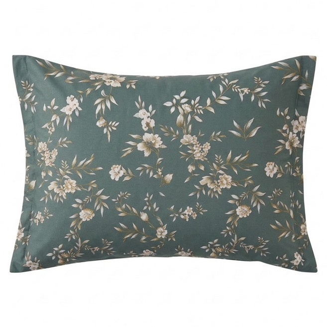 J-bedtime 床寢時光 台灣製造 100%純棉美式信封枕套 藍亭序 75 x 45cm 1個 G9302-1
