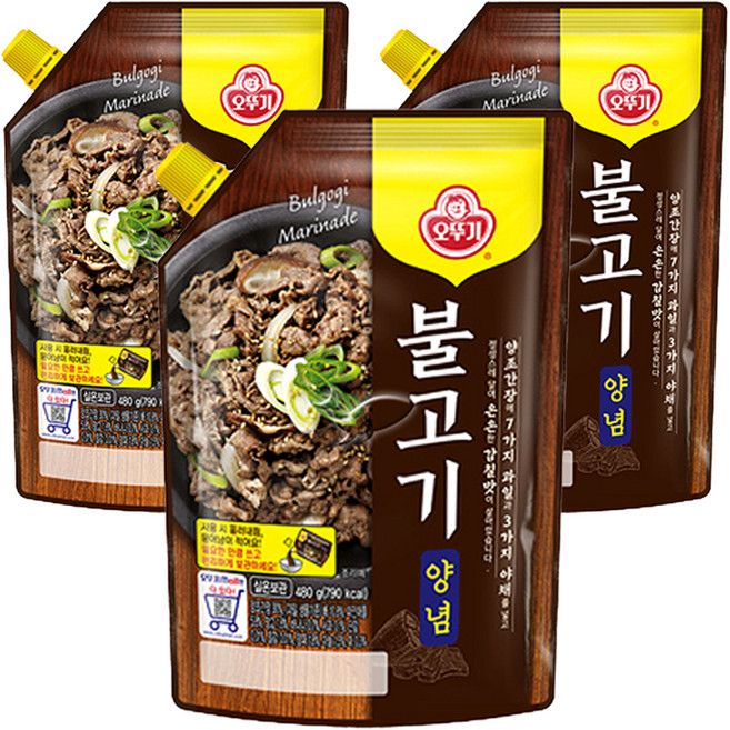 오뚜기 불고기양념 스파우트팩, 4개, 480g