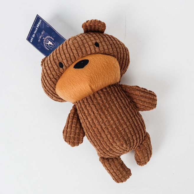 딩동펫 곰인형 강아지장난감, 브라운, 1개