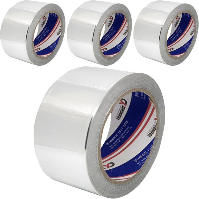 부광테이프 은박 알루미늄 호일테이프 은색 23m, 4개