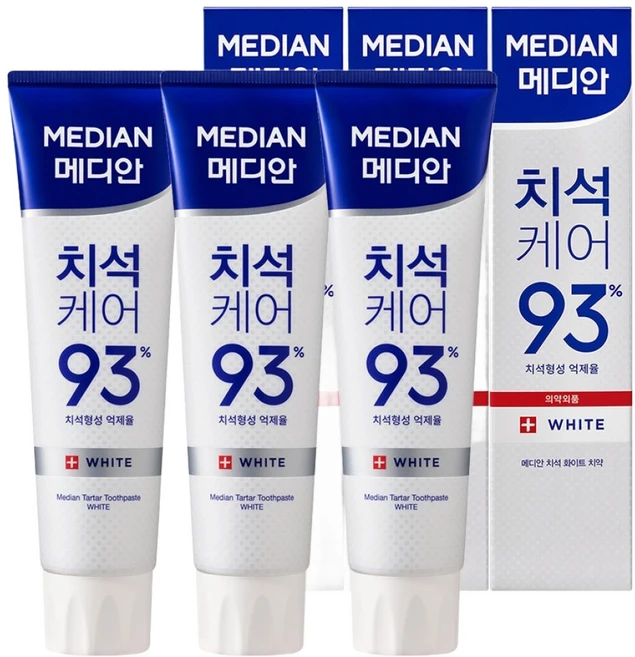 메디안 치석케어 93프로 치약 화이트, 120g, 3개 - 쿠팡