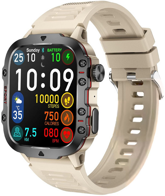 Apollo Life 阿波羅 智慧手錶 GX11 1.96吋 TFT 240*282像素 420mAh電池容量 IP67生活防水, 藍牙, 沙漠灰