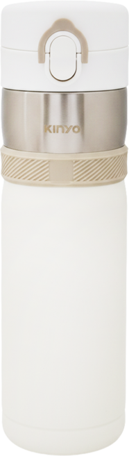 Kinyo 不鏽鋼彈蓋式保溫杯, 白色, 400ml, 1個