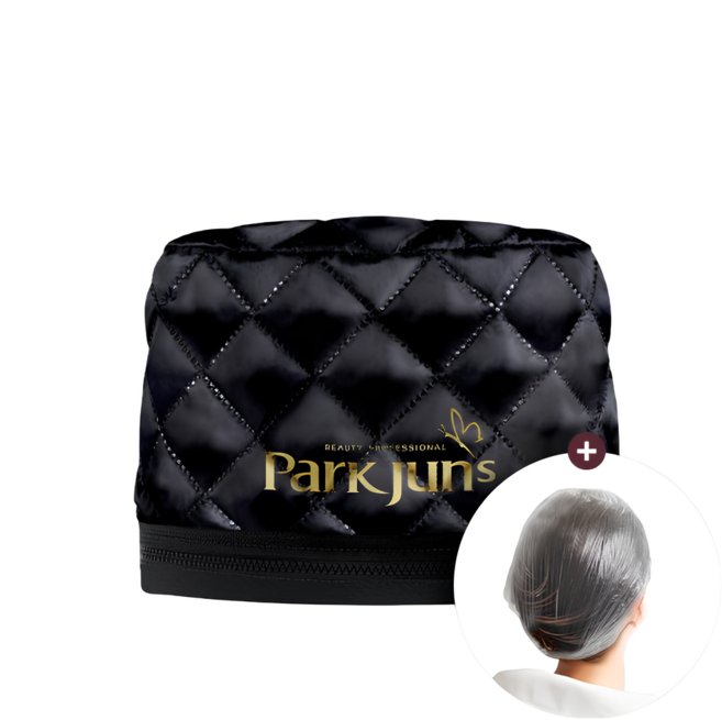 PARKJUN BEAUTY LAB 居家護理電熱髮帽+塑膠髮帽, PGCP-001, 黑色