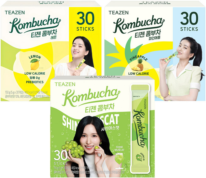 티젠 콤부차 파인애플 30p + 레몬 30p + 샤인머스켓 30p, 1세트, 5g