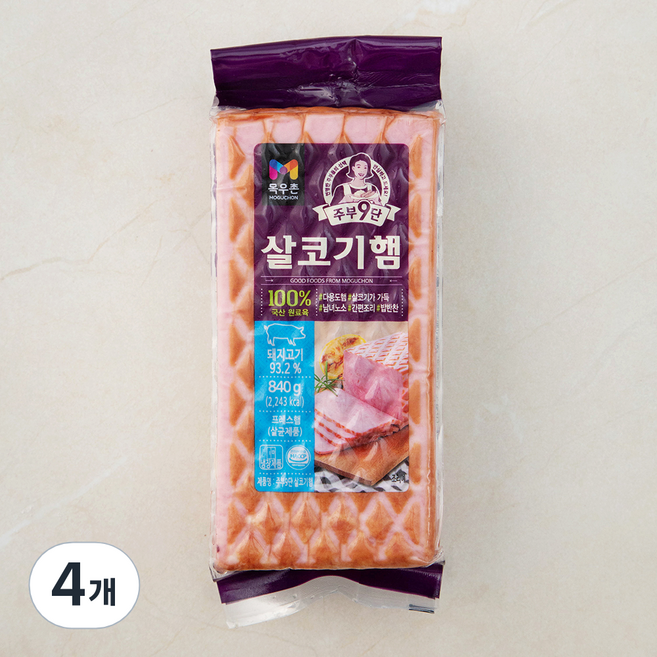주부구단 목우촌 살코기햄, 840g, 4개