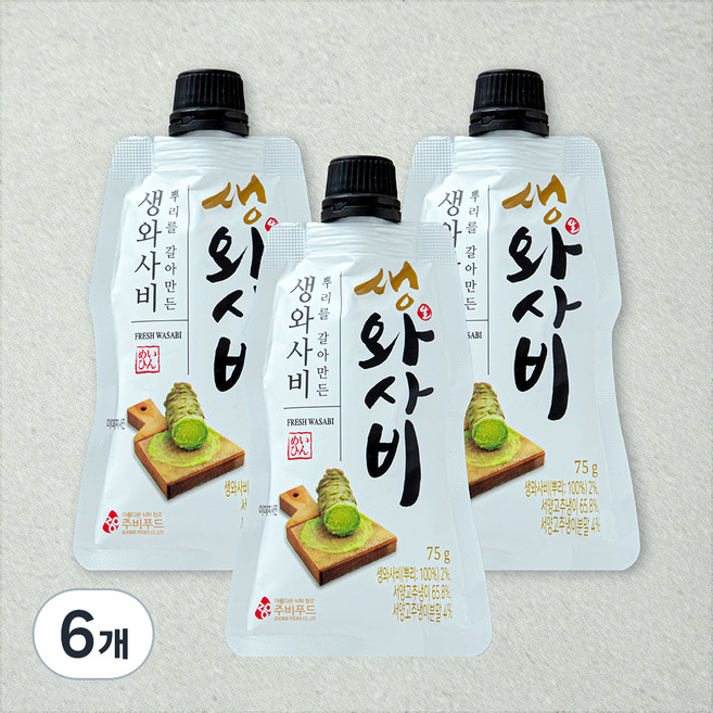 주비푸드 뿌리를 갈아만든 생와사비, 75g, 6개