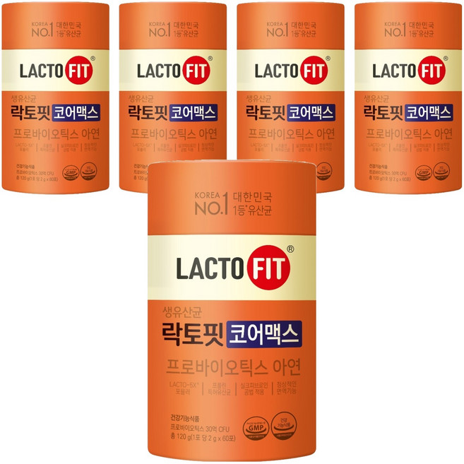 락토핏 생유산균 코어맥스 60p, 120g, 5개