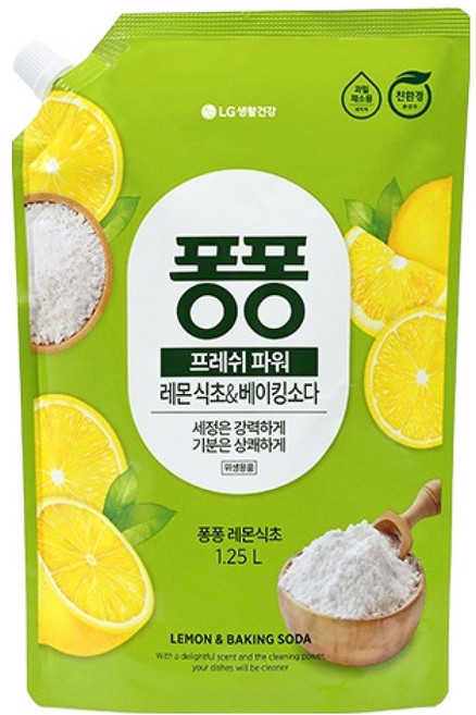 퐁퐁 프레시파워 레몬 식초 앤 베이킹소다, 1개, 1.25L