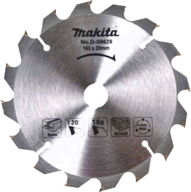 Makita 牧田 台灣公司貨 鎢鋼鋸片 D-09628 165mm x 16P, 1個