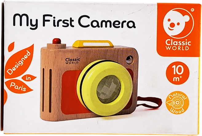 Classic WORLD 客來喜 經典木玩 我的第一台相機 53634, 紅色 + 黃色, 1個