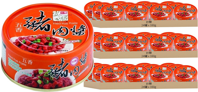 台糖 安心豚豬肉醬 五香, 160g, 72罐
