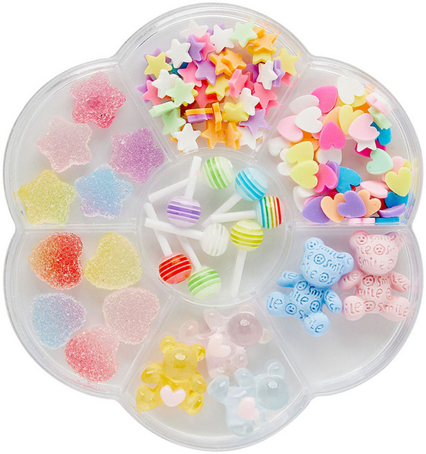 메이브라운 캔디스톤 믹스 네일파츠 7종 세트, 1개, 혼합색상