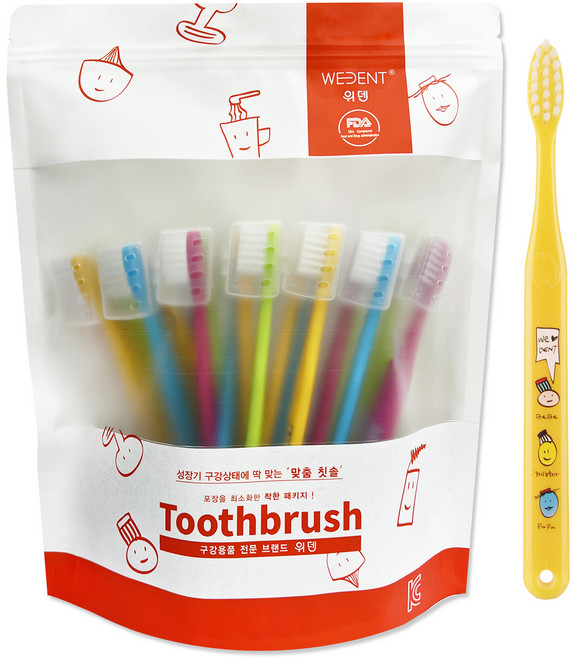 위덴 어린이칫솔 3-5세 ALL미세모, 20개입, 1개