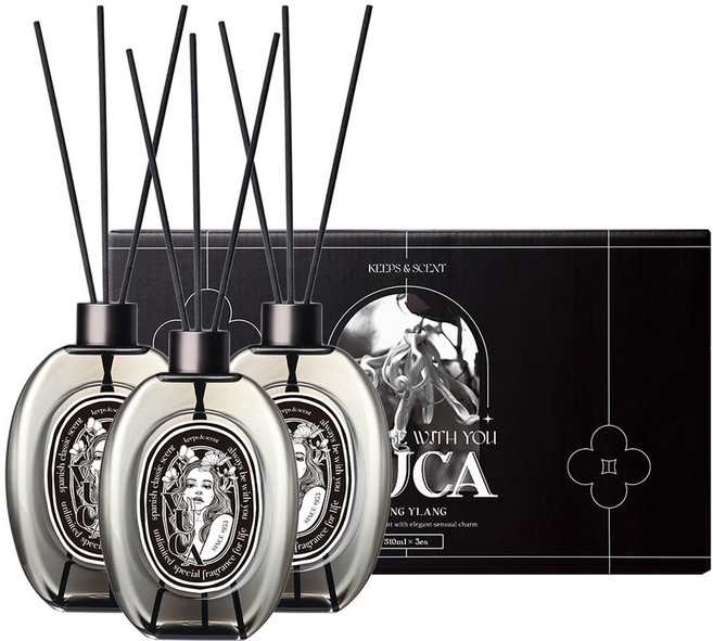 뷰카 클래식 디퓨저 선물세트, 일랑일랑, 510ml, 3개