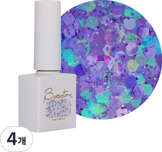 아이빛 베러톤 쥬시후레시 글리터 젤 네일, BJ-06 거봉, 10ml, 4개