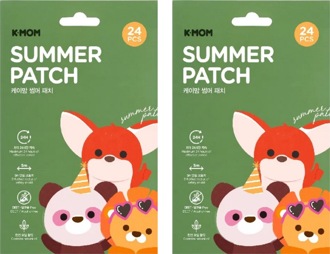 MOTHER-K K-MOM 小淘氣長效精油防蚊貼片, 24片, 2包