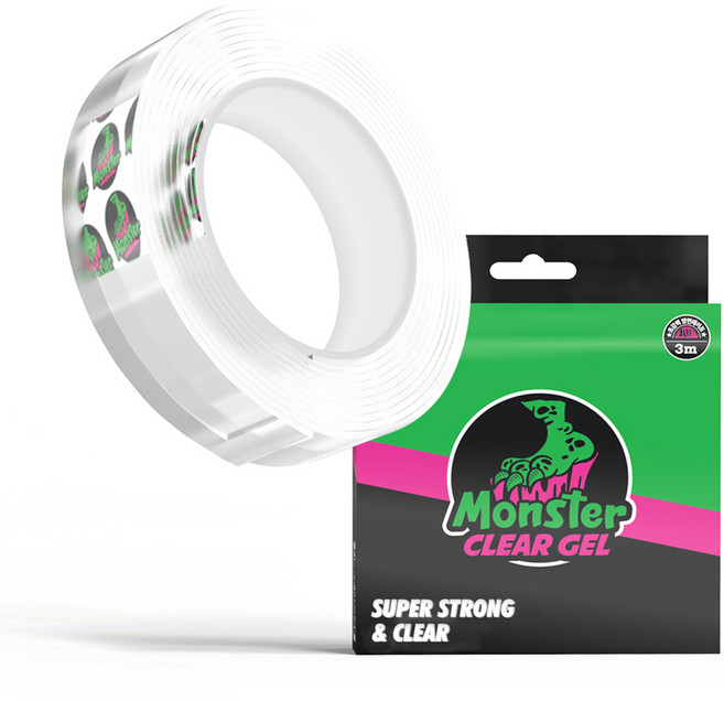 몬스터겔 다용도 초강력 실리콘 양면테이프 30mm x 3m, 투명, 1개