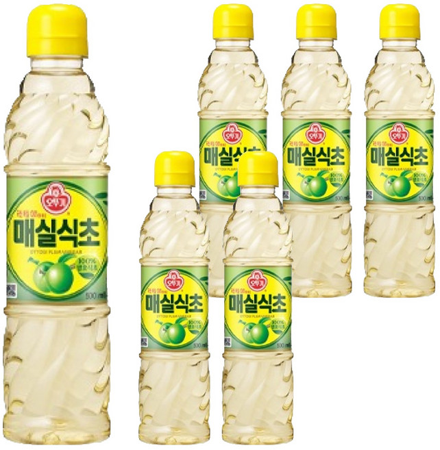 오뚜기 매실 식초 PET, 500ml, 6개