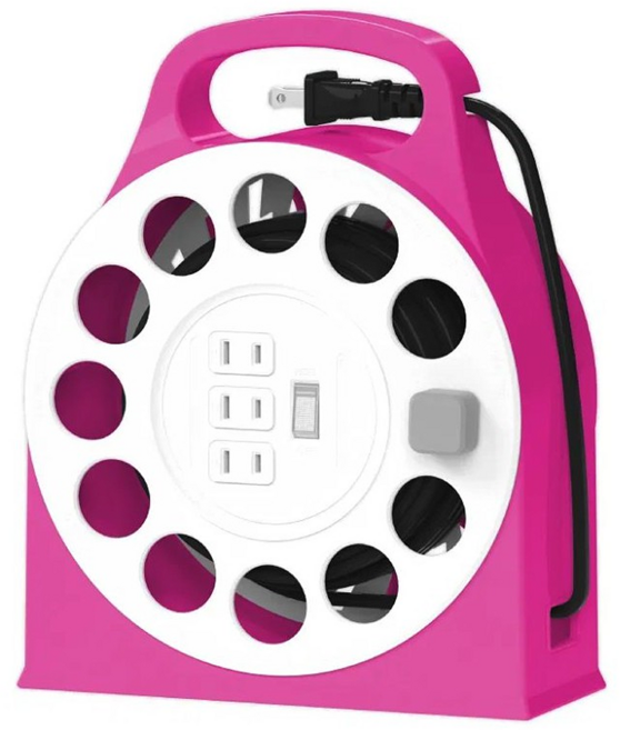 CENTENARY 成電牌 多用途輪座延長線 過熱自動斷電保護, 9m, 桃紅色 + 白色, 1個