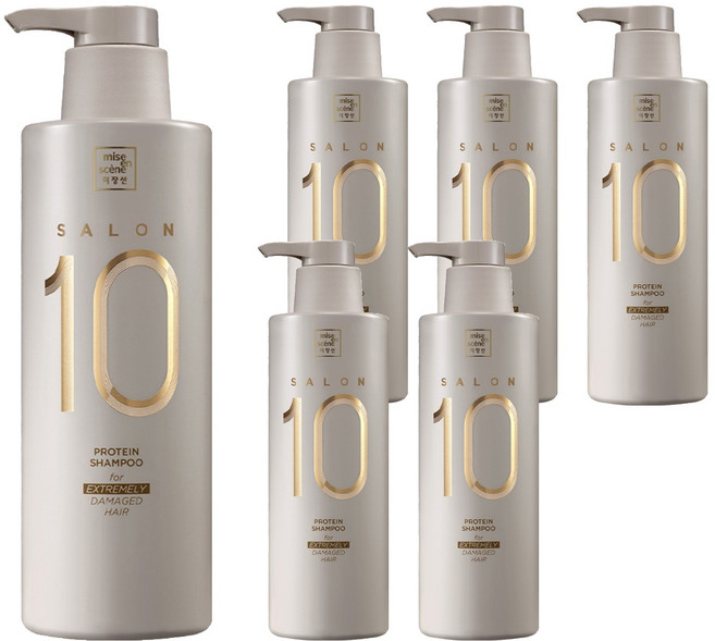 미쟝센 살롱 10 단백질 샴푸 극손상 모발용, 500ml, 6개